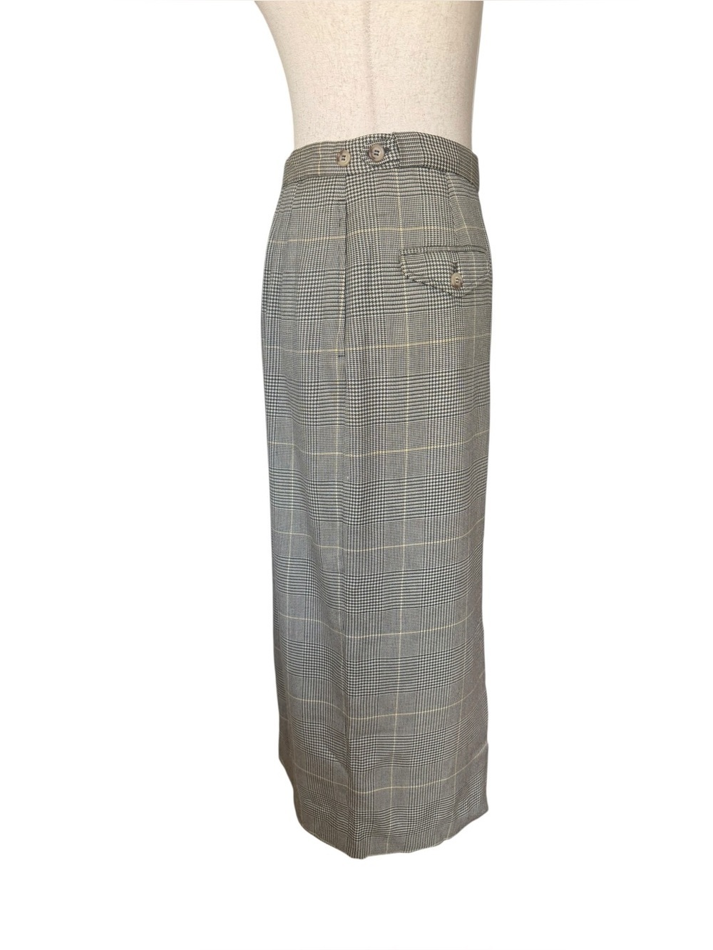 Vintage 70s 80s Ralph Lauren Glen Plaid Midi Skirt Classic Preppy sz Small - Picture 10 of 16
